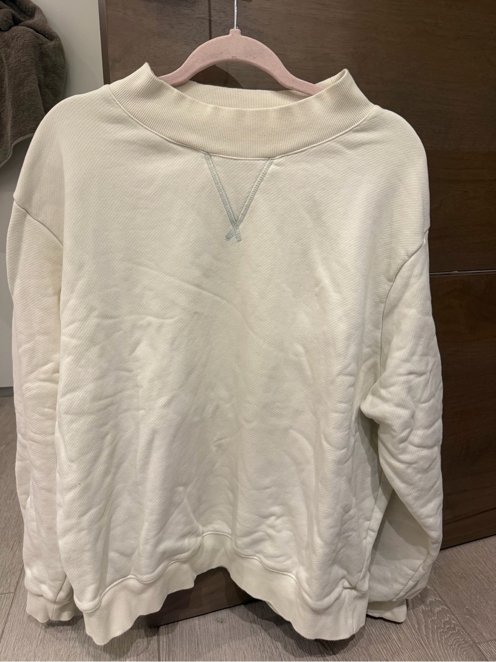 PARKE Mockneck Cream Pullover Sweatshirt